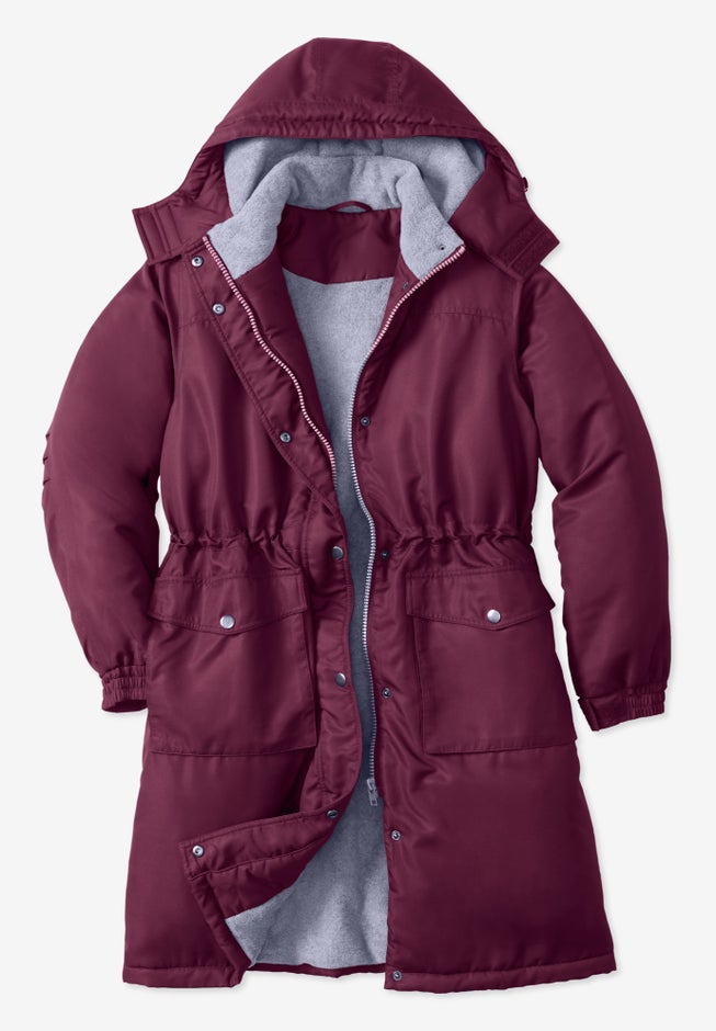 Mid-Length Microfiber Parka image number 4