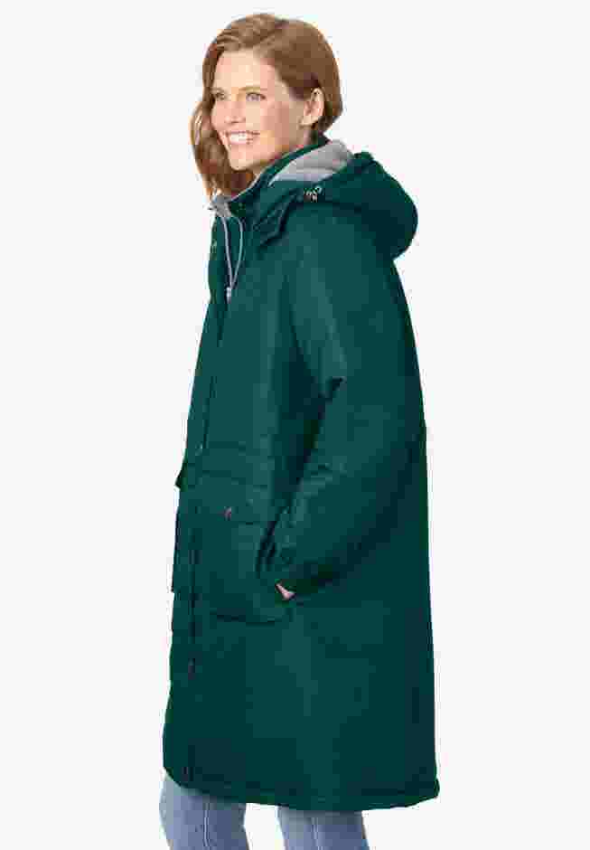 Mid-Length Microfiber Parka image number 4