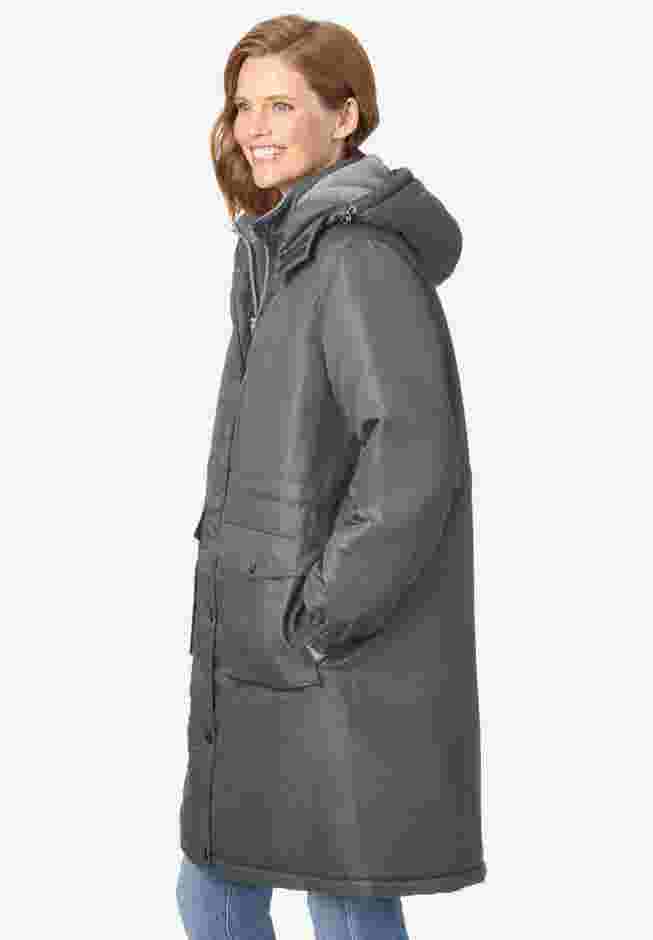 Mid-Length Microfiber Parka image number 2