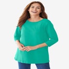 Perfect Three-Quarter Sleeve Crewneck Tee image number null