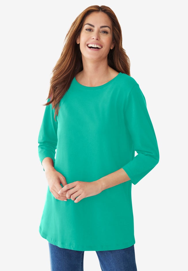 Perfect Three-Quarter Sleeve Crewneck Tee image number 4
