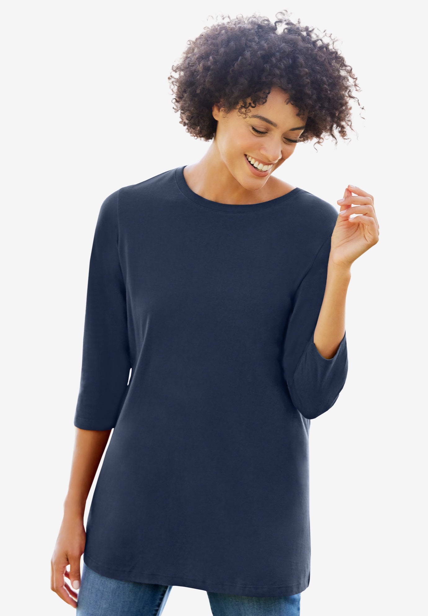 Perfect Three-Quarter Sleeve Crewneck Tee image number 4