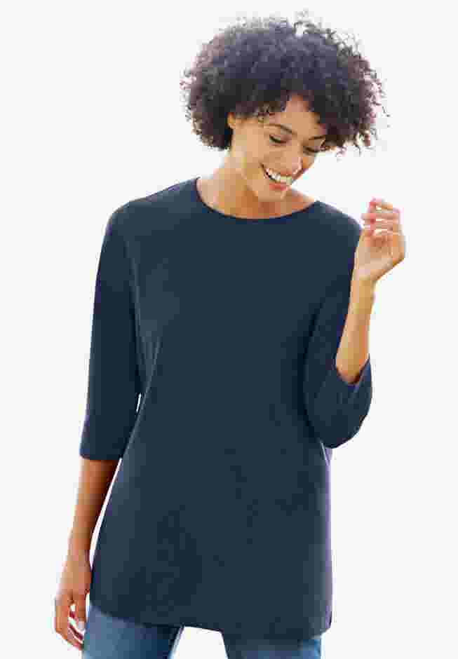 Perfect Three-Quarter Sleeve Crewneck Tee image number 5