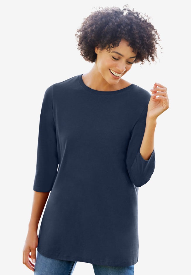 Perfect Three-Quarter Sleeve Crewneck Tee image number 4