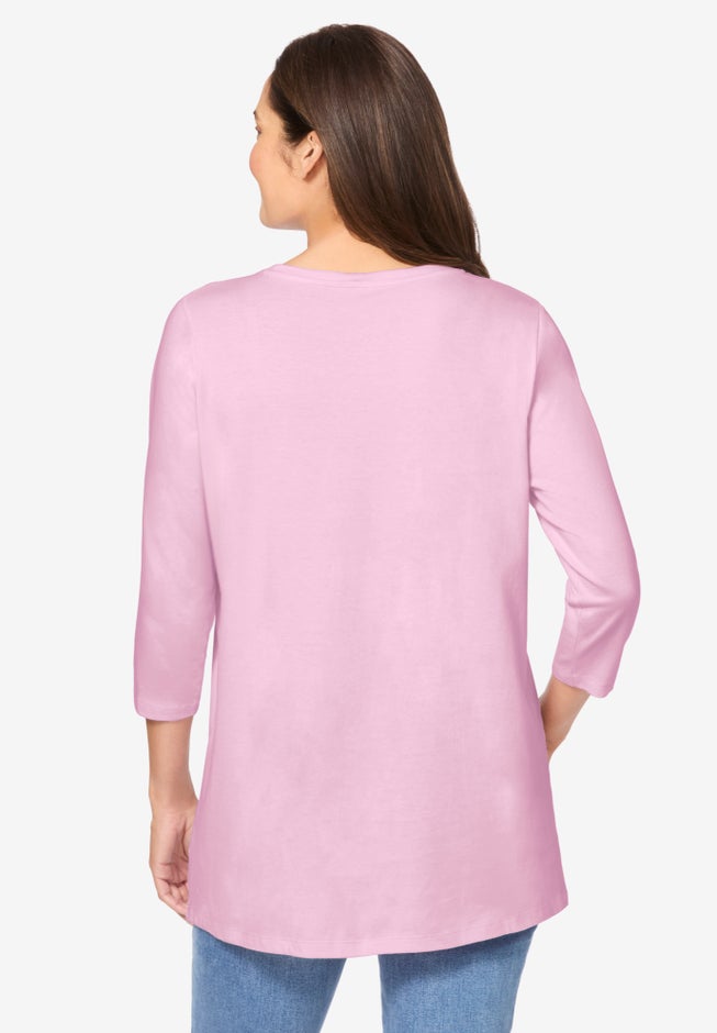 Perfect Three-Quarter Sleeve Crewneck Tee image number 1