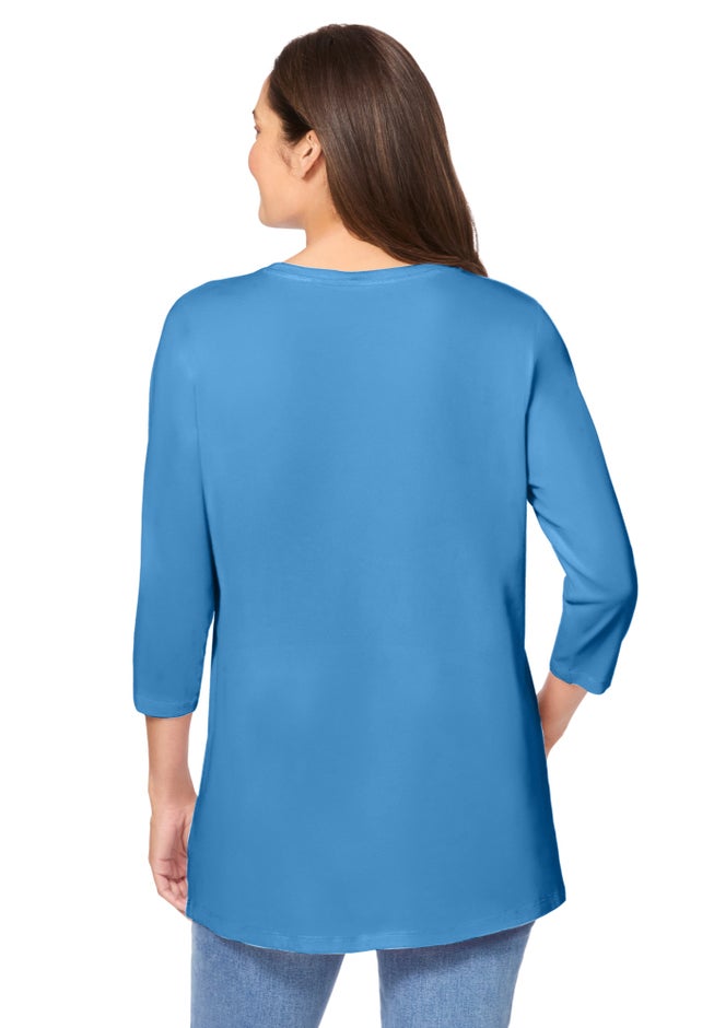 Perfect Three-Quarter Sleeve Crewneck Tee image number 1