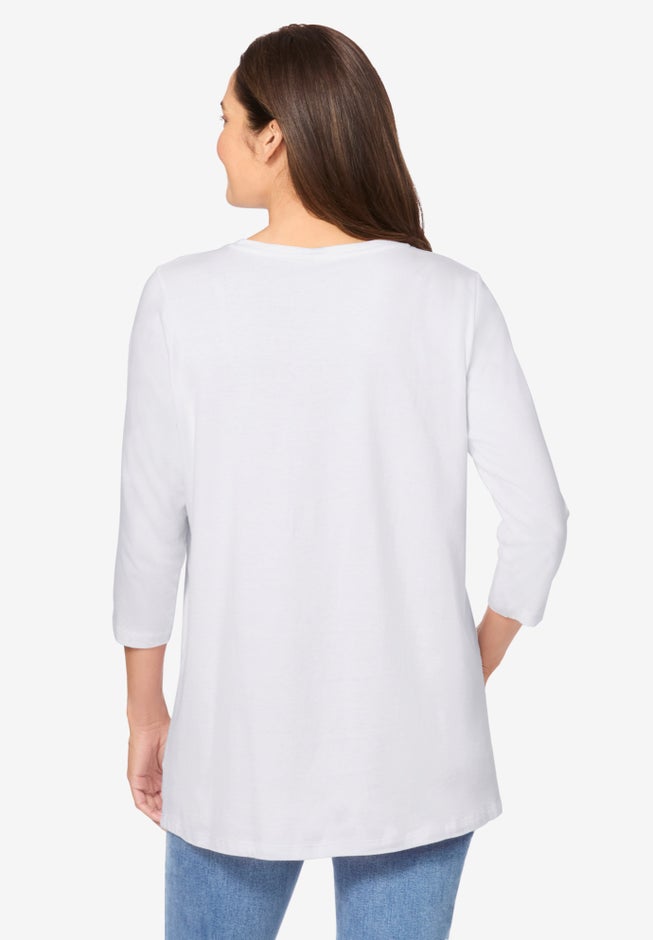 Perfect Three-Quarter Sleeve Crewneck Tee image number 1