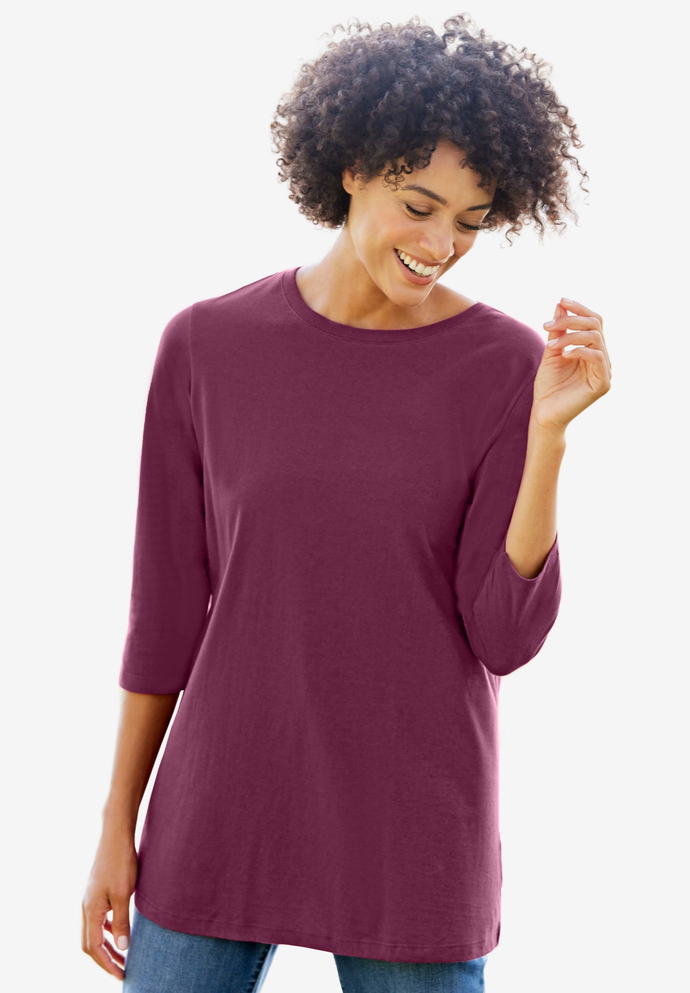 Perfect Three-Quarter Sleeve Crewneck Tee image number 0