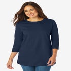 Perfect Three-Quarter Sleeve Crewneck Tee image number null