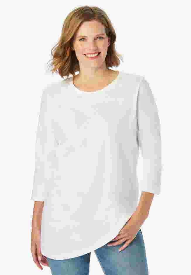 Perfect Three-Quarter Sleeve Crewneck Tee image number 0