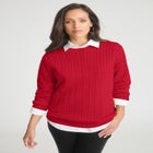 Cable Crewneck Sweater image number null