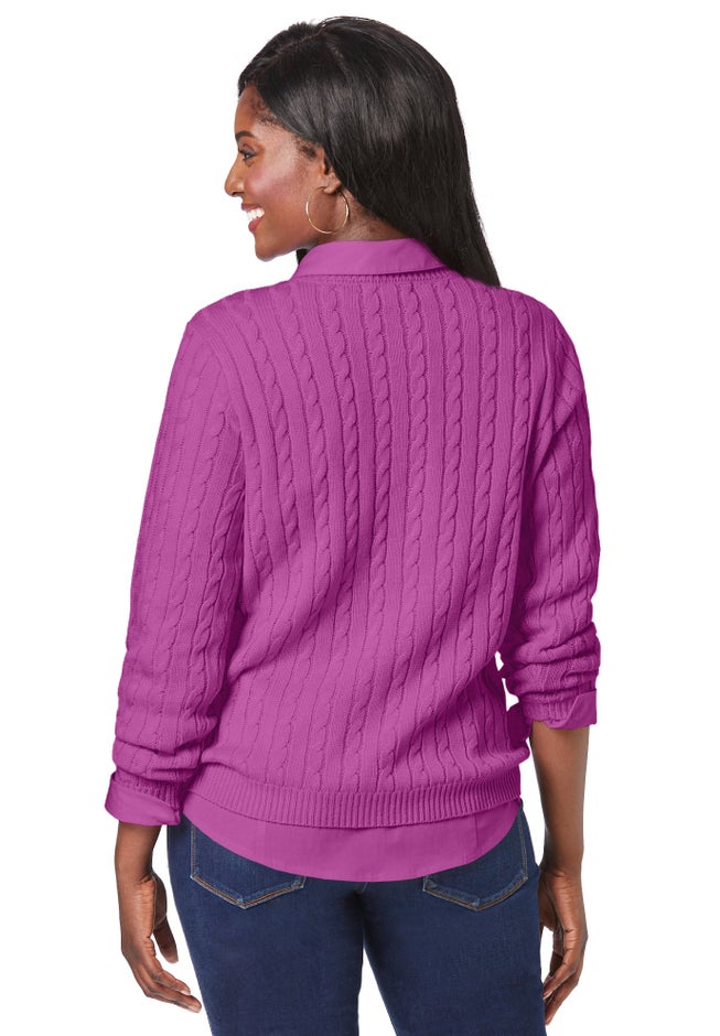 Cable Crewneck Sweater image number 2