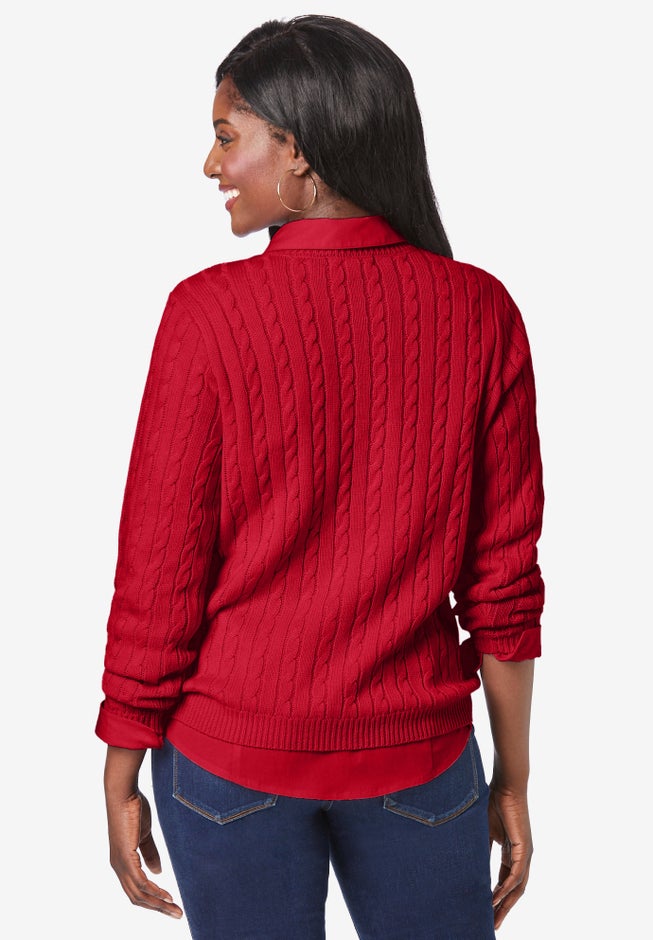 Cable Crewneck Sweater image number 1