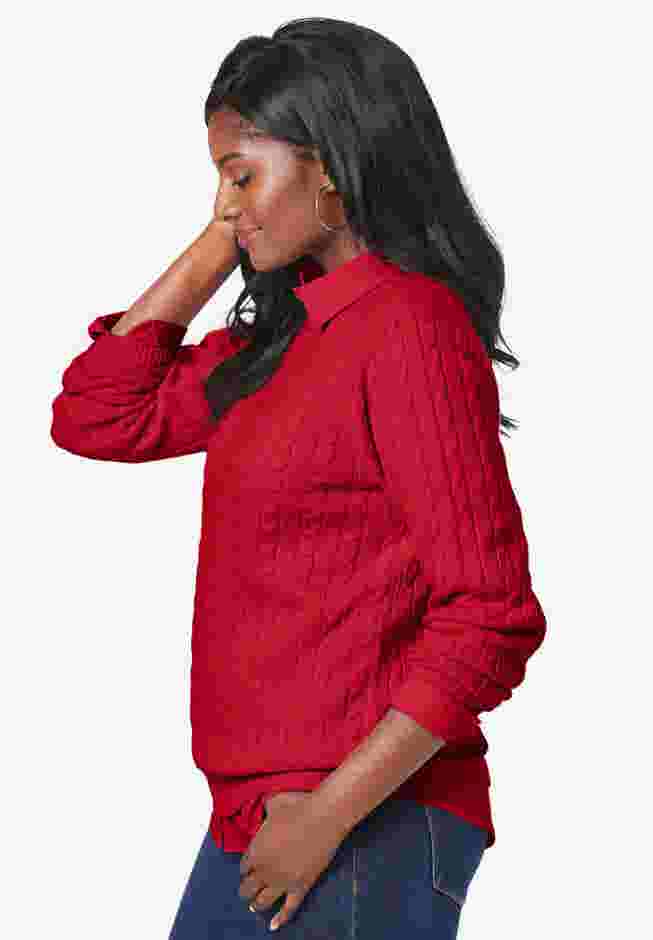 Cable Crewneck Sweater image number 2