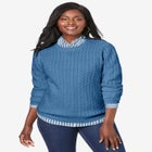 Cable Crewneck Sweater image number null