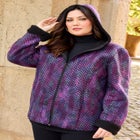 Printed Fleece Coat with Sherpa Lining image number 2