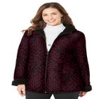 Printed Fleece Coat with Sherpa Lining image number 0