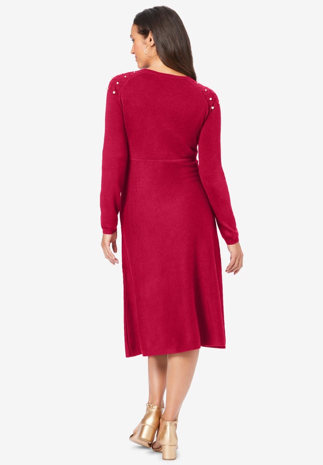 Pearl Yoke Sweater Dress image number null