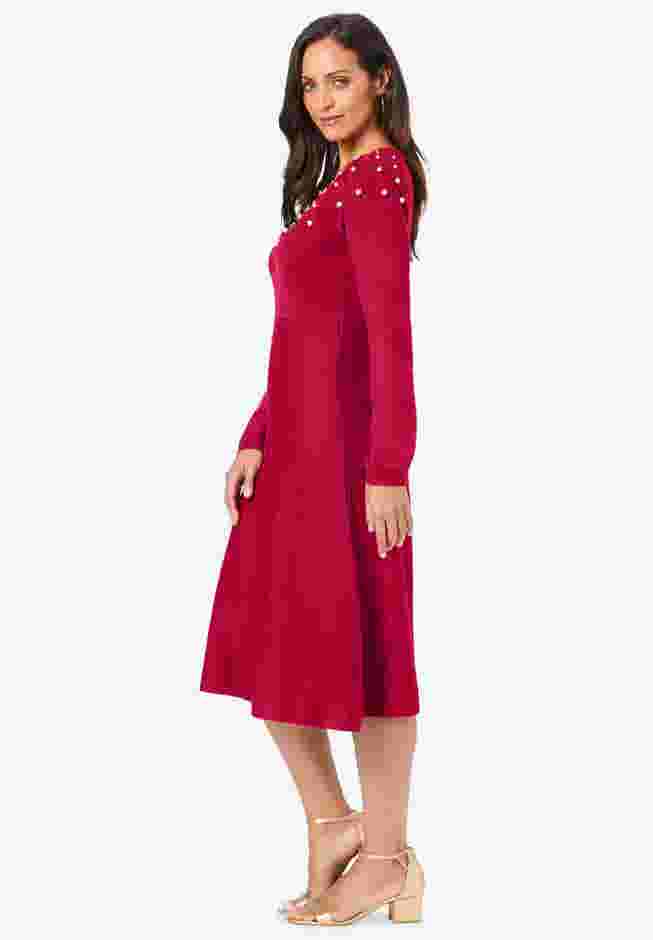 Pearl Yoke Sweater Dress image number 2