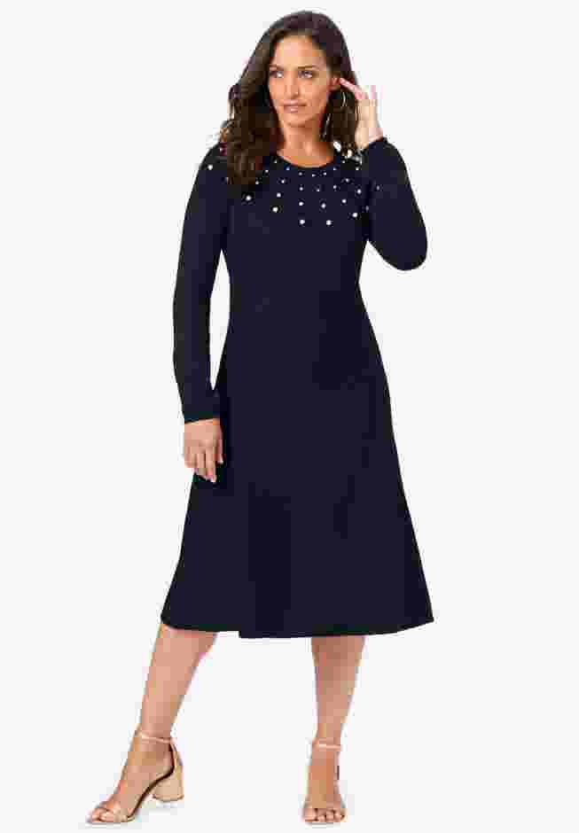 Pearl Yoke Sweater Dress image number 0
