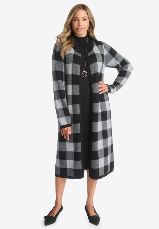 2-Piece Sweater Jacket Dress image number null