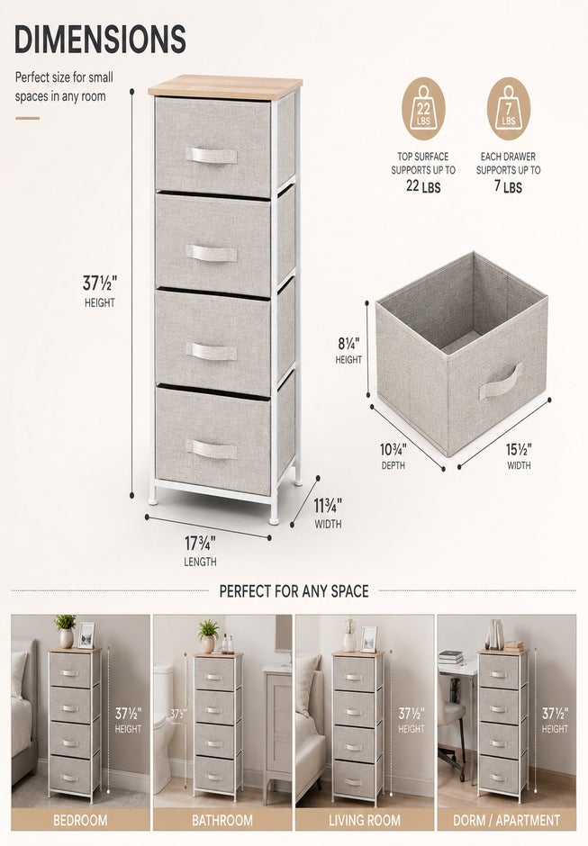 4-Drawer Eve Storage Dresser image number 4