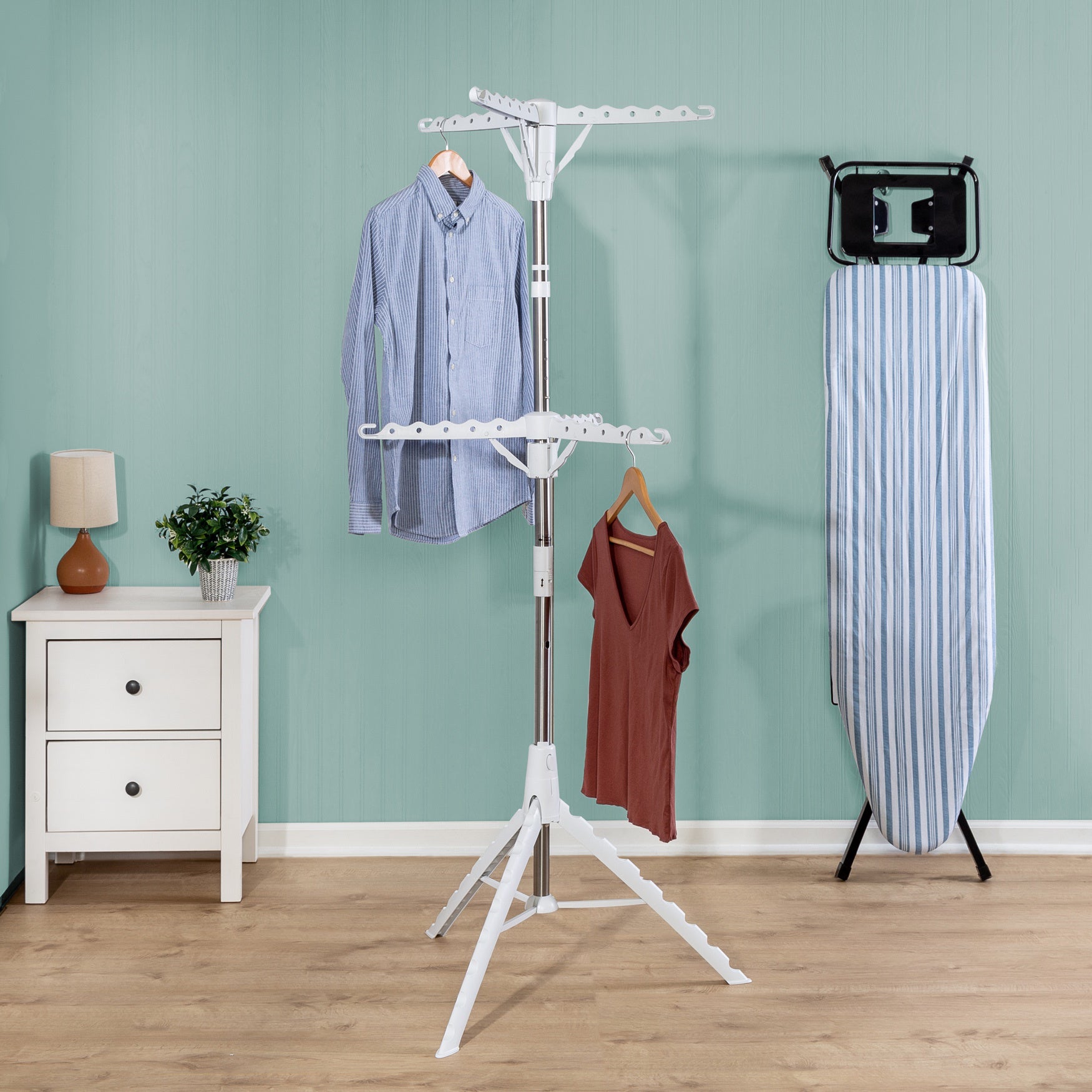 2-Tier Collapsible Tripod Drying Rack image number 0