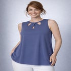 Sleeveless Cutout Knit Tunic image number null