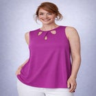 Sleeveless Cutout Knit Tunic image number null