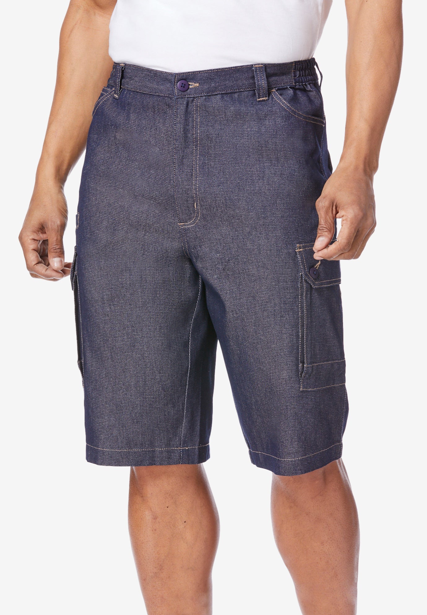 Lightweight Comfort Denim Cargo Jean Shorts image number 0