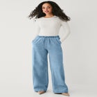 Elastic Waist With Drawstring Wide Leg Jeans image number 0