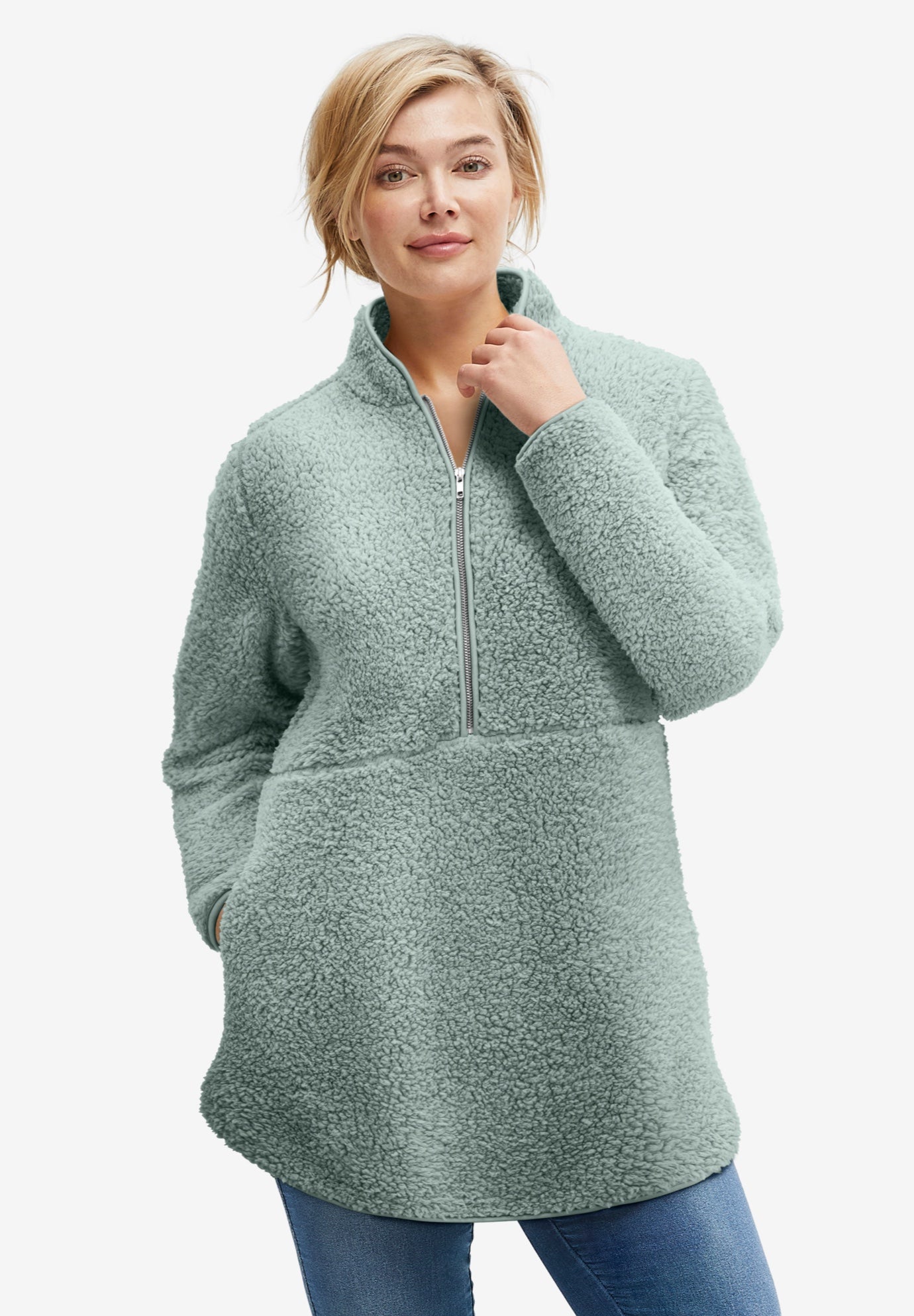 Half-Zip Sherpa Pullover image number 0