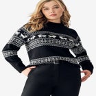 Fair Isle Mock Neck Sweater image number null