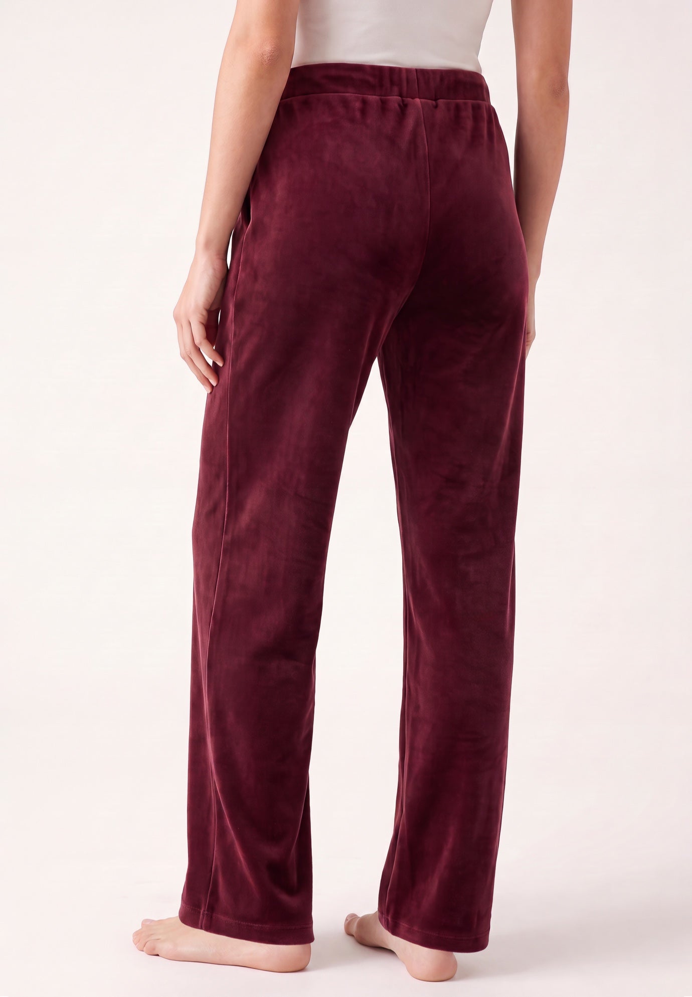 Stretch Velour Wide Leg Pull-on Pants image number 1