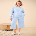 Wide Leg Cropped French Terry Sweatpants image number null
