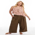 Asymmetric Ruffle Mesh Top image number null