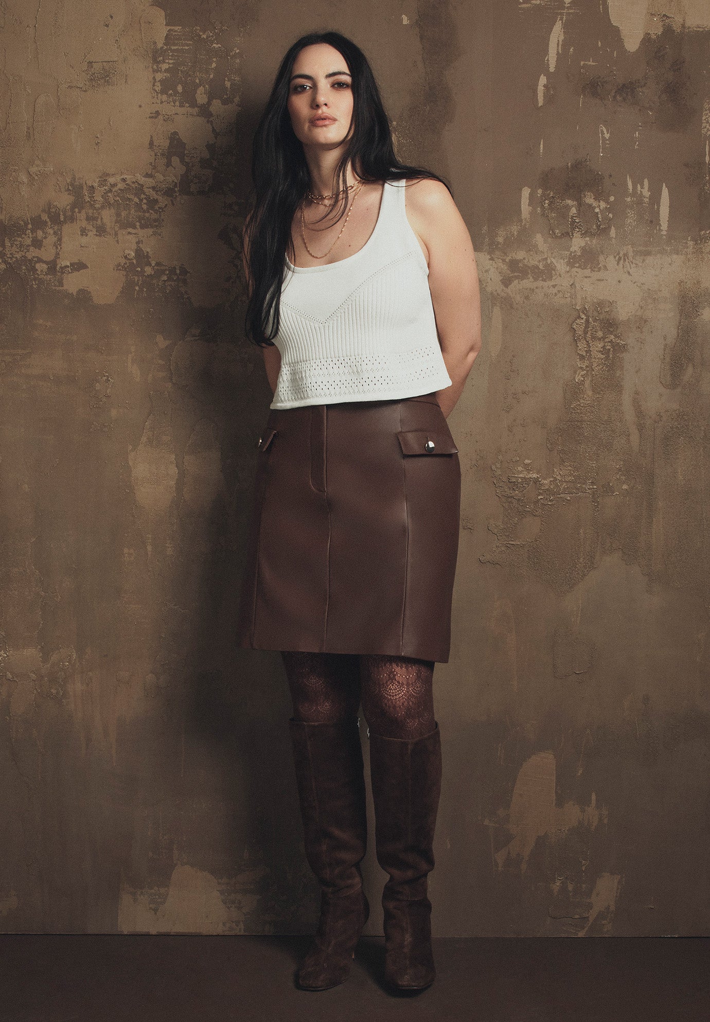 Pointelle Cropped Sweater image number 4