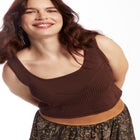 Pointelle Cropped Sweater image number null