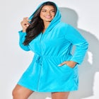 French Terry Tie Waist Hoodie Cover Up image number null