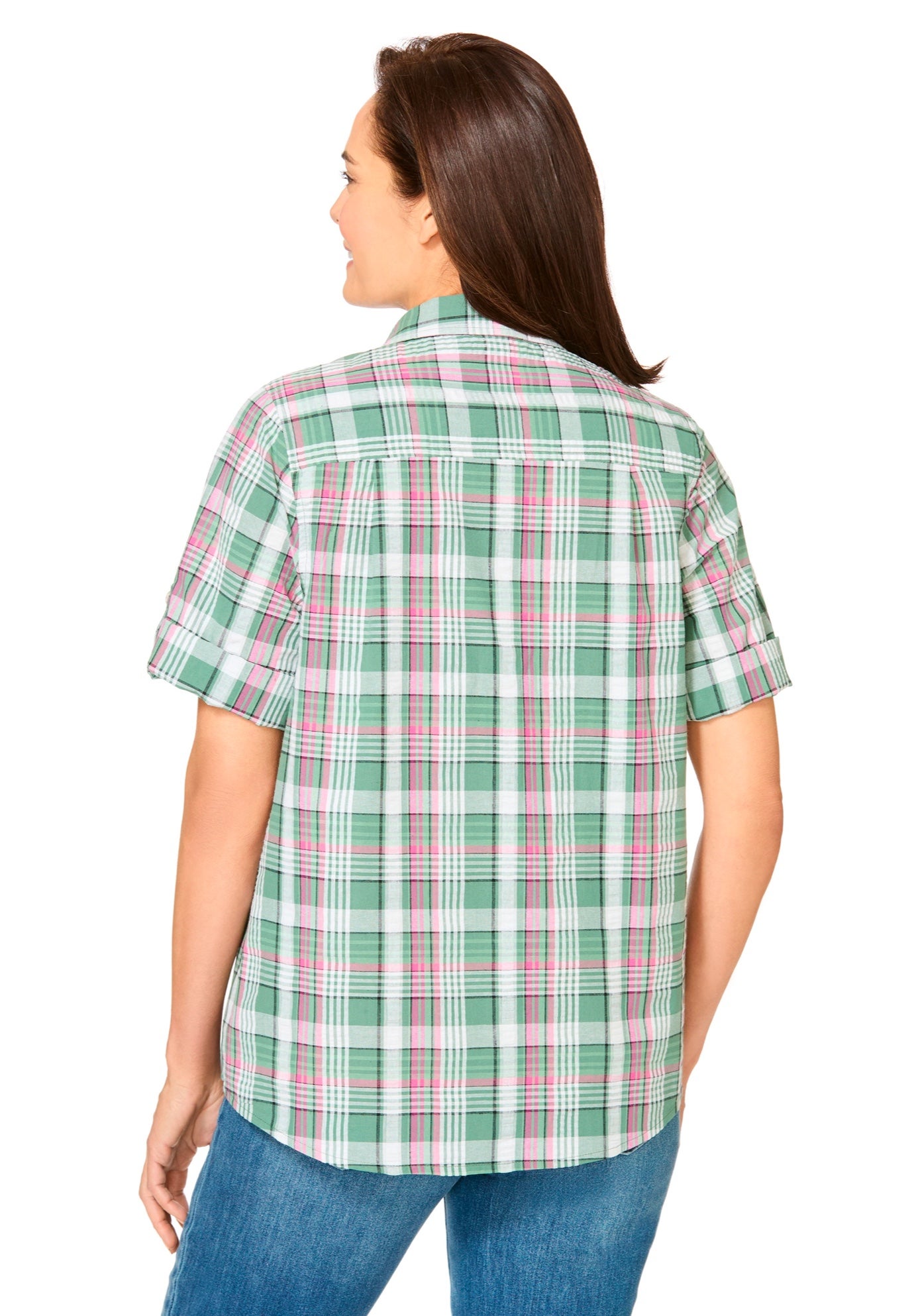 Short-Sleeve Button Down Seersucker Shirt image number 1