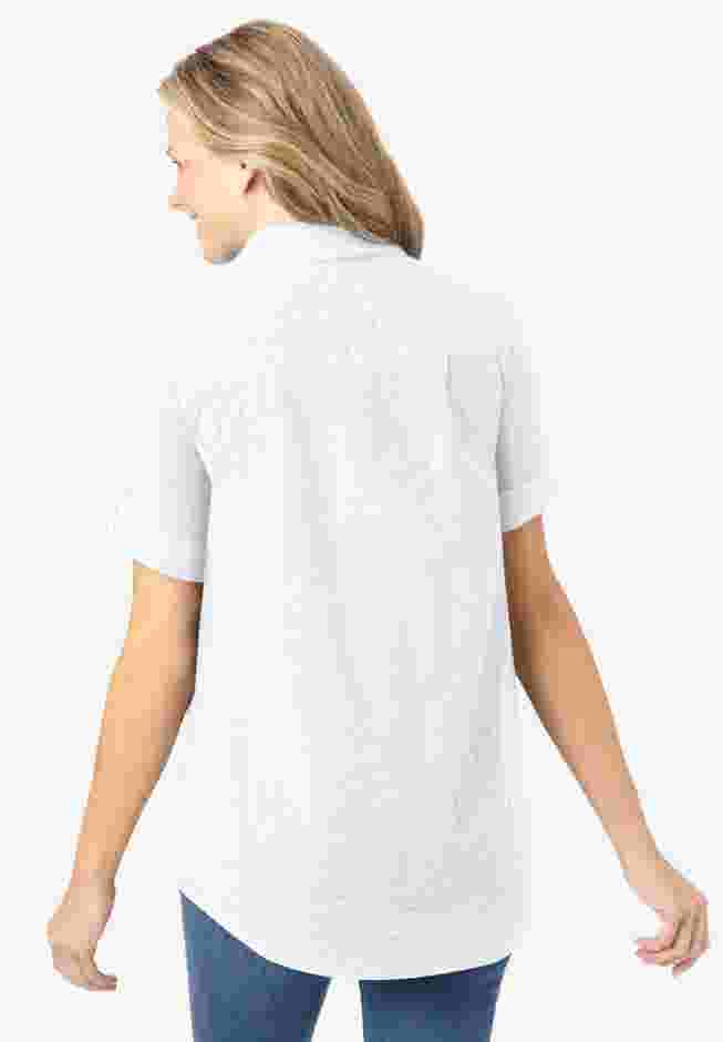 Short-Sleeve Button Down Seersucker Shirt image number 1