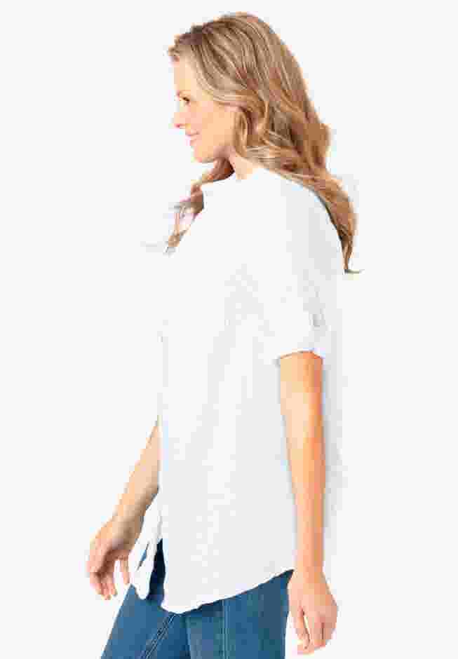 Short-Sleeve Button Down Seersucker Shirt image number 2