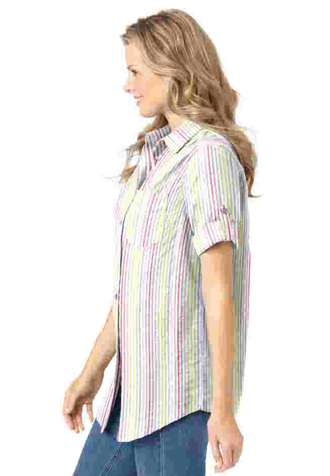 Short-Sleeve Button Down Seersucker Shirt image number 2