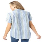 Short-Sleeve Button Down Seersucker Shirt image number null
