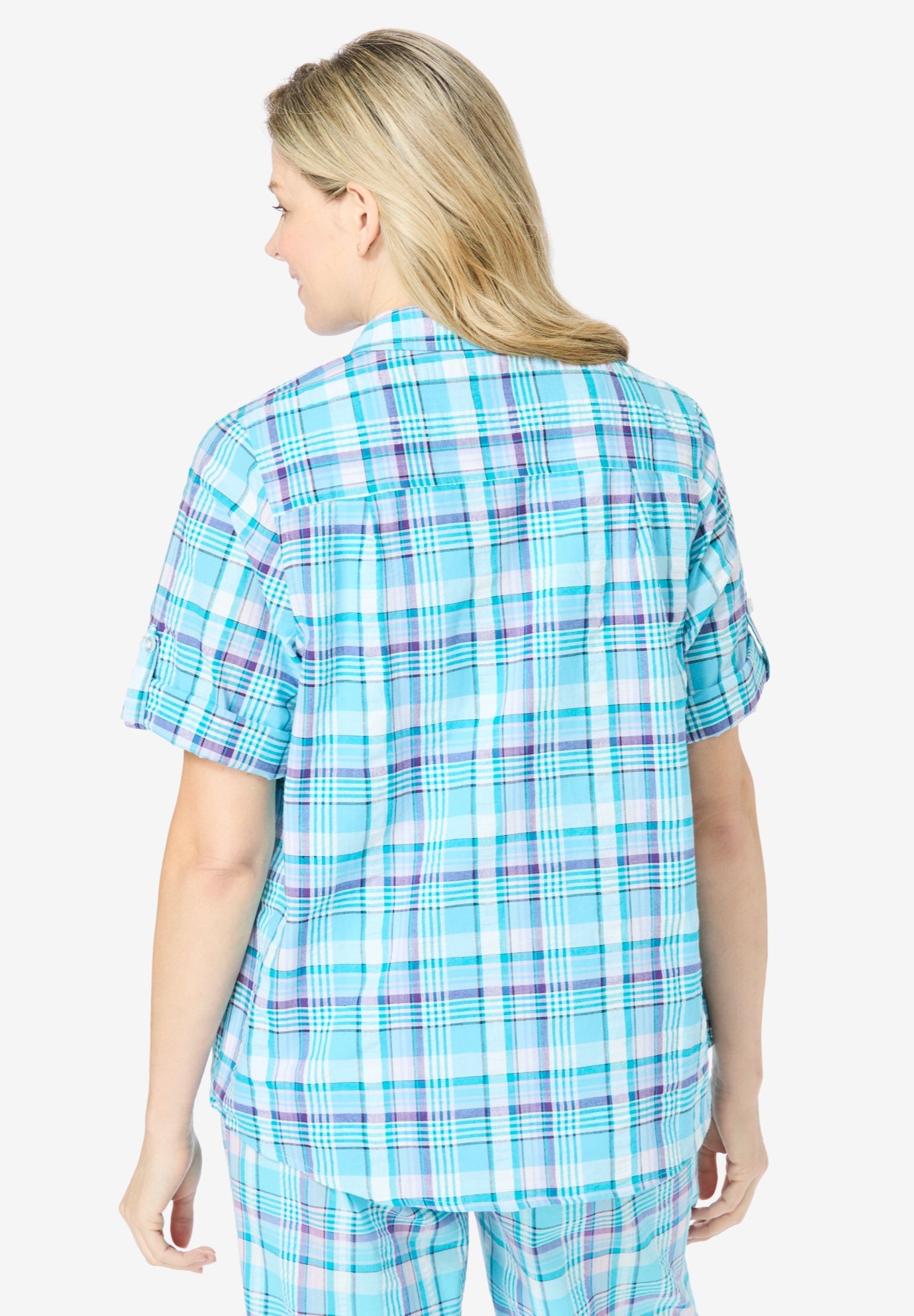Short-Sleeve Button Down Seersucker Shirt image number 1