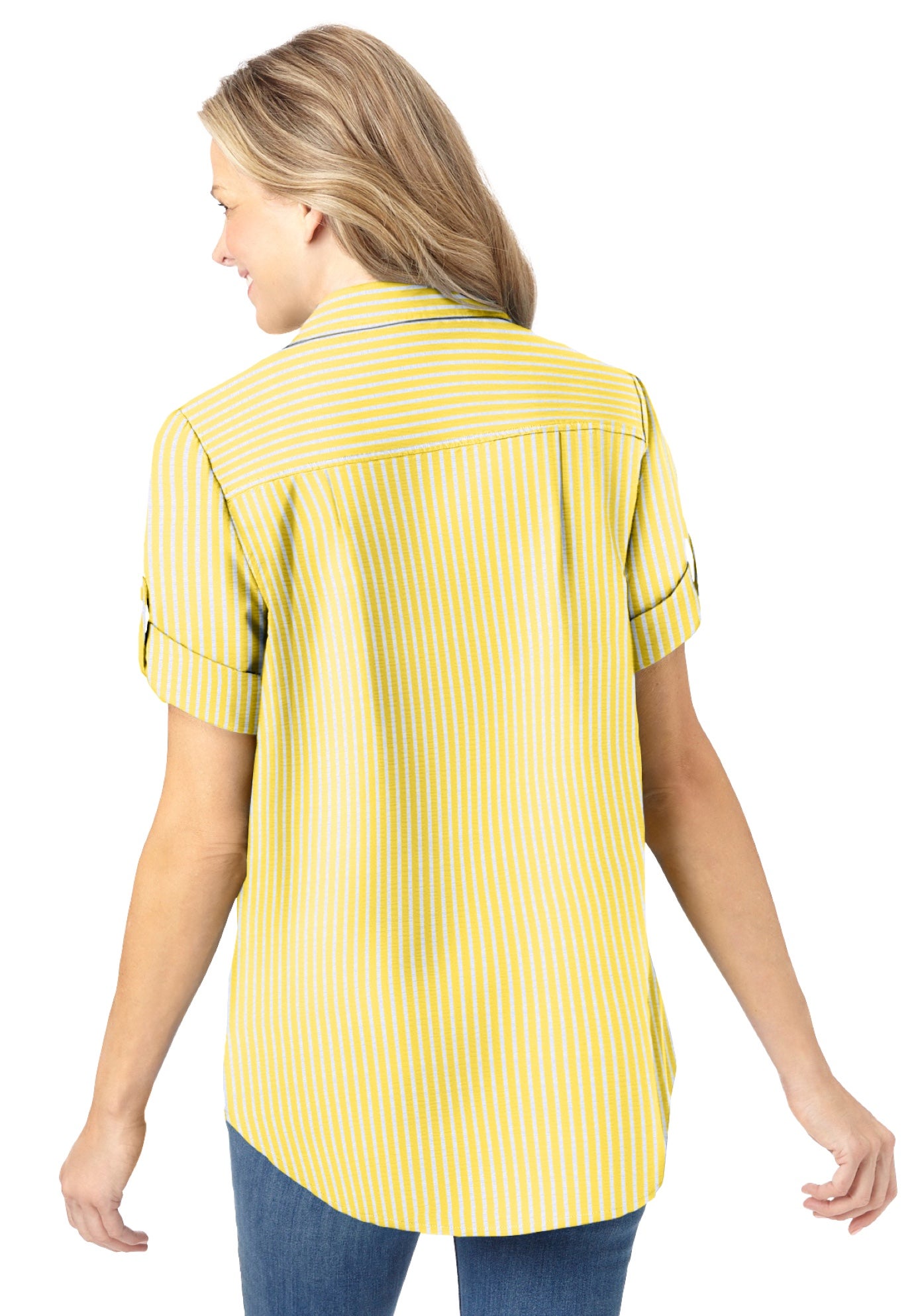 Short-Sleeve Button Down Seersucker Shirt image number 1