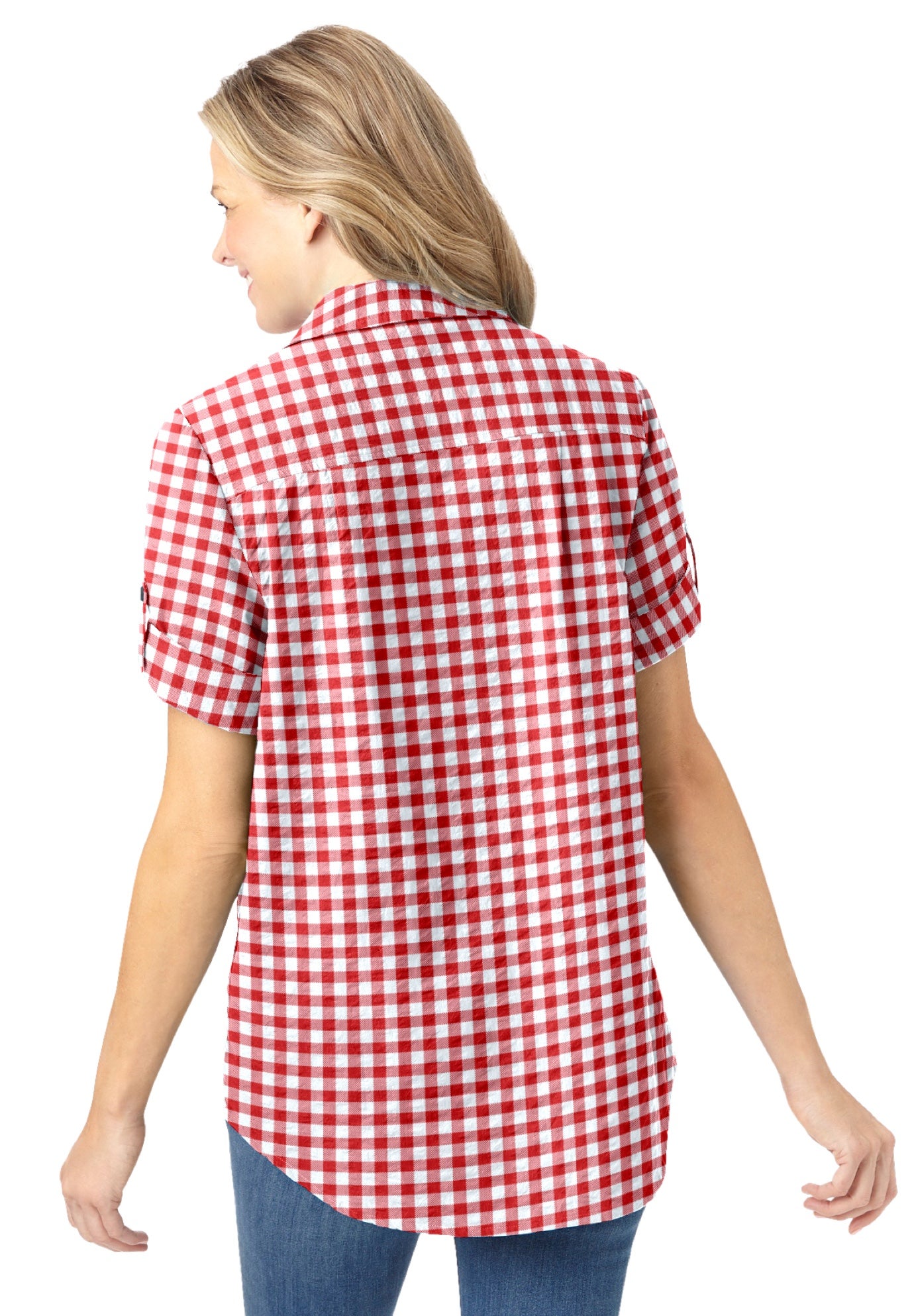 Short-Sleeve Button Down Seersucker Shirt image number 1