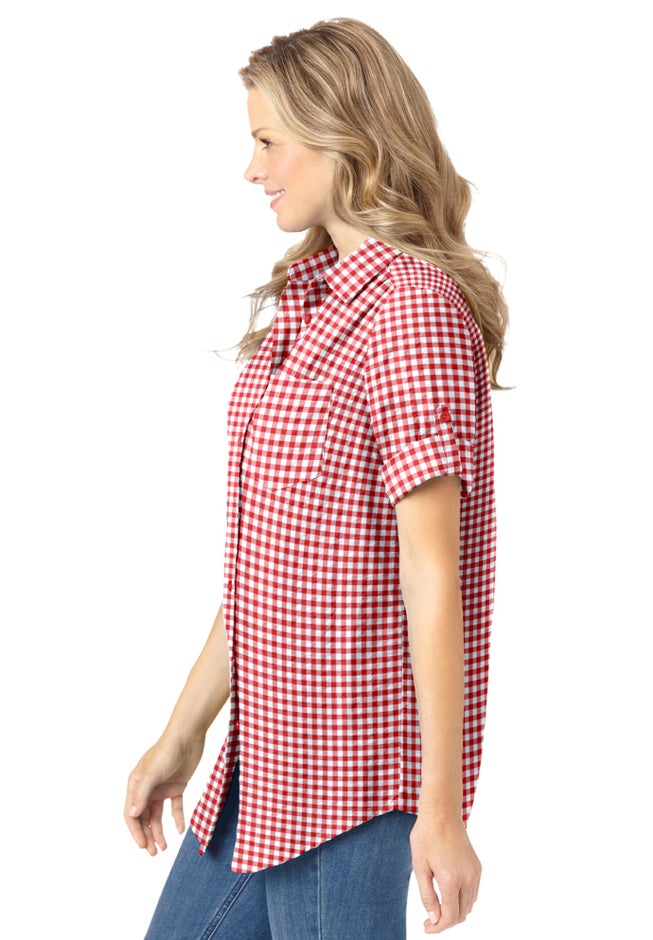 Short-Sleeve Button Down Seersucker Shirt image number 2