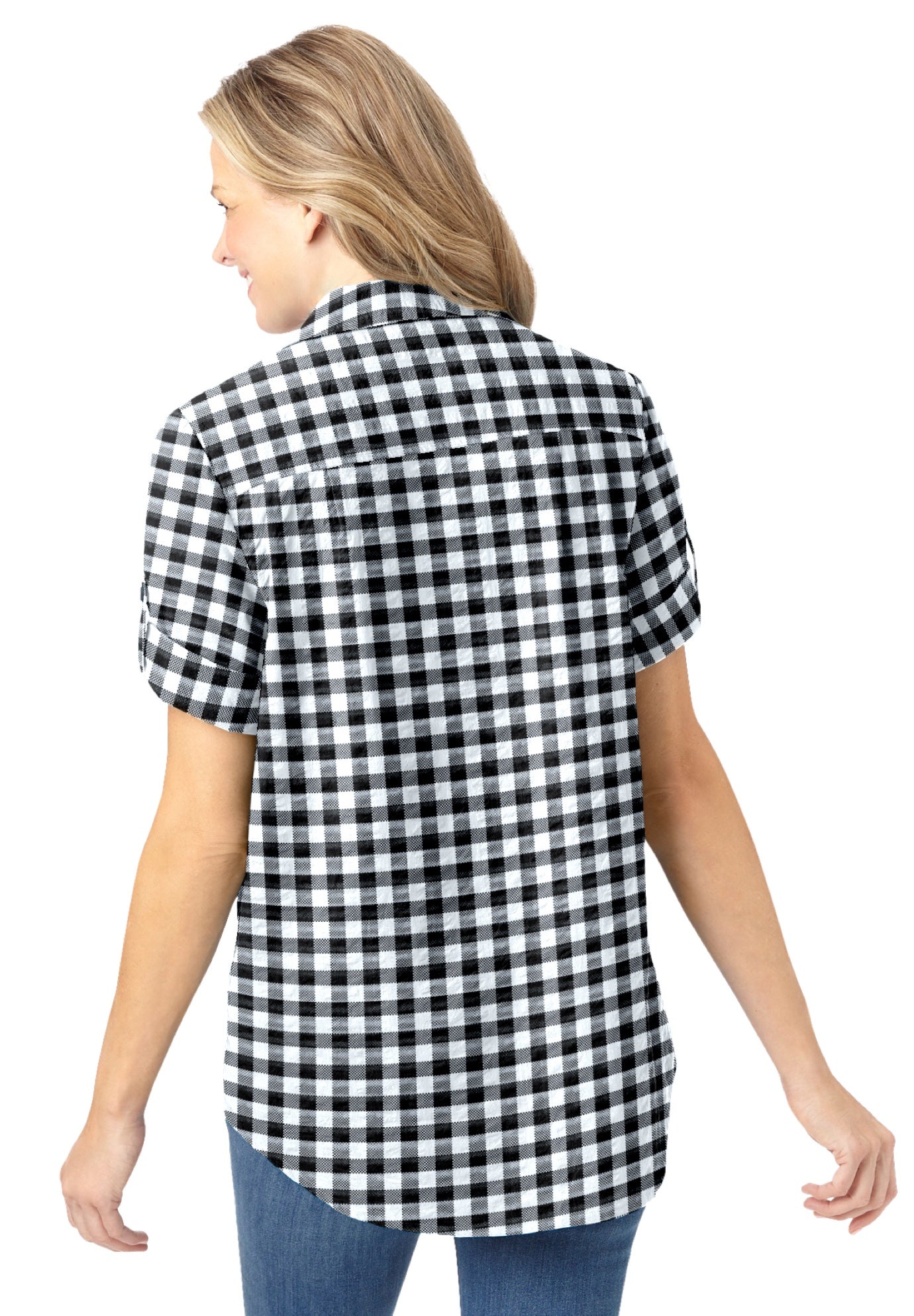 Short-Sleeve Button Down Seersucker Shirt image number 1