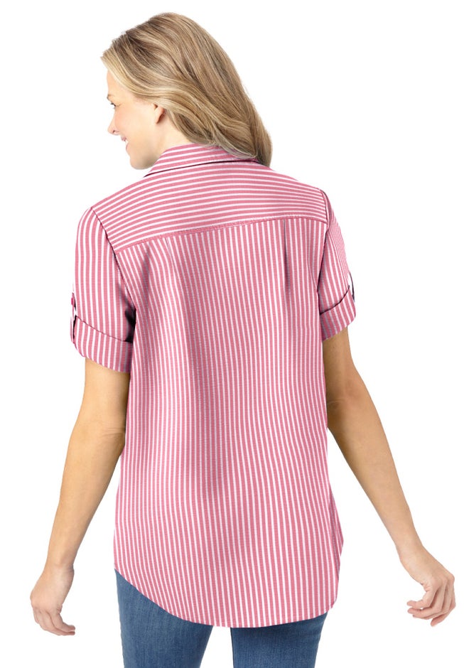 Short-Sleeve Button Down Seersucker Shirt image number 1